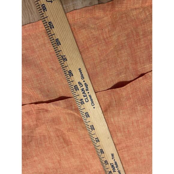 Bryn Walker Oversized 1X 100% Linen Top High Low Relaxed Fit Orange Tunic - Picture 5 of 9